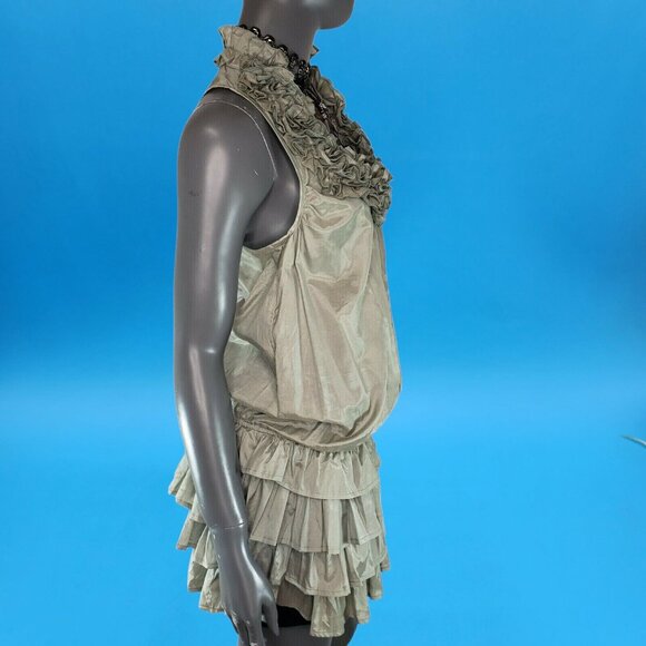 Ruffled Poets Tunic Top Pirate Gray Costume Masquerade Size 6 Von Lancelot Mardi - Picture 8 of 11